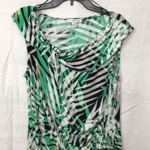 LONDON TIMES GREEN AND WHITE DRESS